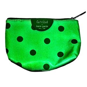 Clinique x Kate Spade New York | Green Polka Dot Cosmetic Pouch | Makeup Bag